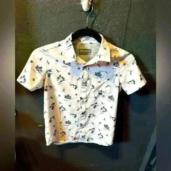 Boys Eddie Bauer Short Sleeve Button Up Short Size Small - Picture 1 of 4